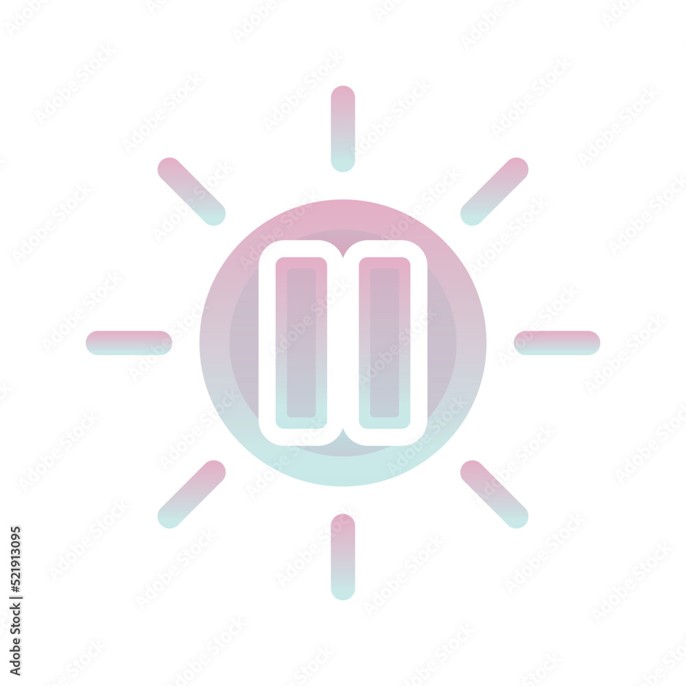 Poster sun pause logo gradient design template icon element