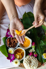Natural thai massage in spa Relaxed at Spa Resort Body Beauty Relaxation And Wellness and body with masseur Concept of serene spa with thai style.