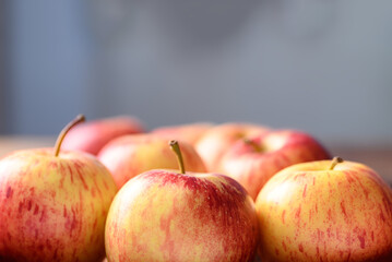 Close up of red apple fruit, food background
