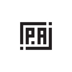 PA abstract square initial monogram logo which is good for digital branding or print