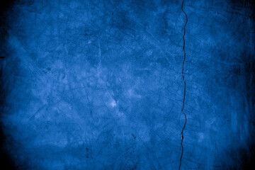 Old wall pattern texture cement blue dark abstract  blue color design are light with black gradient background.