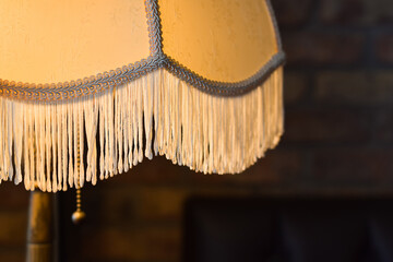 Vintage retro old fashioned floor lamp closeup