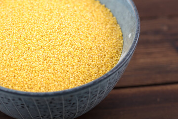 A bowl of millet on the table