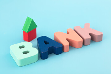 English bank bank and house building blocks