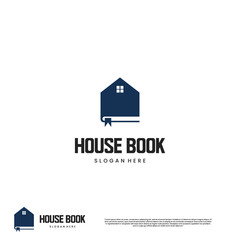 bookstore logo design, house combine with book logo design modern concept