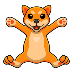 Cute shiba inu dog cartoon posing