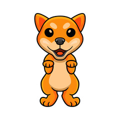 Cute shiba inu dog cartoon standing
