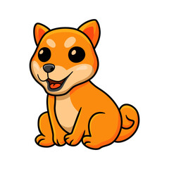Cute shiba inu dog cartoon sitting