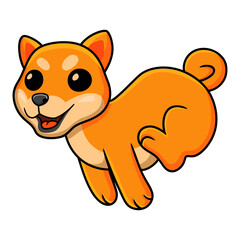 Cute shiba inu dog cartoon running