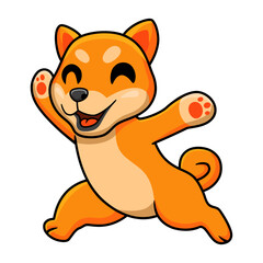 Cute shiba inu dog cartoon posing