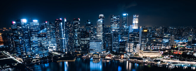 Singapore city skyline with modern skyscraper architecture building for concept of financial...