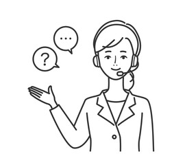 ビジネスイメージ オペレーター 吹き出し付き