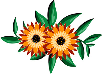Fototapeta na wymiar Sunflower Bouquet Illustration