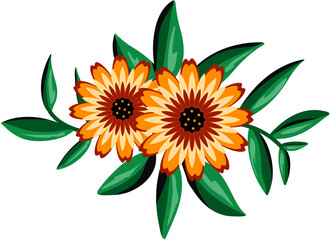 Fototapeta na wymiar Sunflower Bouquet Illustration