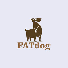 tat bog logo, silhouette of great dog standing elegant, vector illustrations