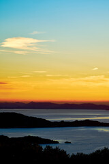 Obraz premium 夕陽ヶ丘ホテルから見た夕景