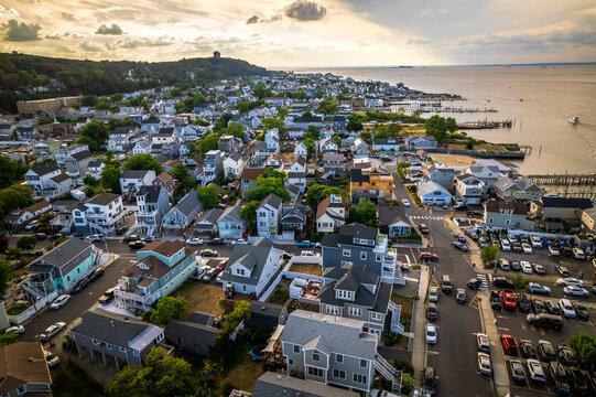 Aerial Drone Of Atlantic Highlands New Jersey 