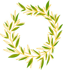Leaves with Gold Circle Frame
