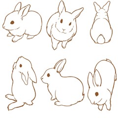 うさぎ線画01
