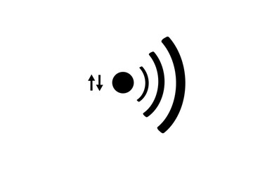 3D wifi sign symbol black white background isolated