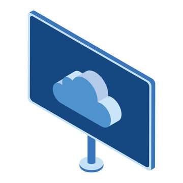 desktop and cloud computing isometric