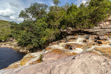 Fototapeta na wymiar waterfall in Lencois town, Chapada Diamantina, State of Bahia, Brazil