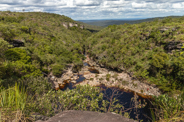 waterfall in Lencois town, Chapada Diamantina, State of Bahia, Brazil