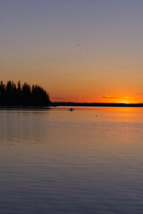 Sunset at Astotin Lake in Elk Island National Park