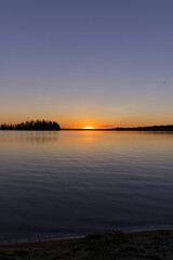 Sunset at Astotin Lake in Elk Island National Park