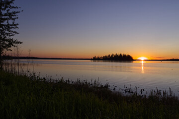 Sunset at Astotin Lake in Elk Island National Park