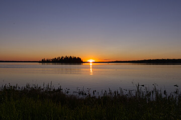 Sunset at Astotin Lake in Elk Island National Park