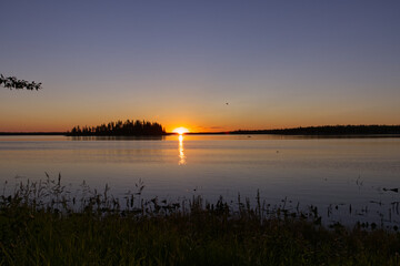 Sunset at Astotin Lake in Elk Island National Park
