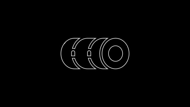White line Blanket roll icon isolated on black background. Camping roll mat. 4K Video motion graphic animation
