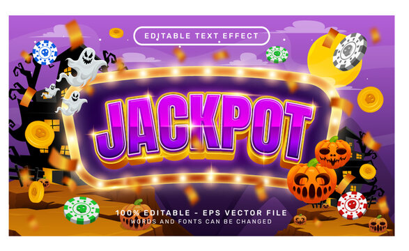jackpot 3d text effect with halloween event