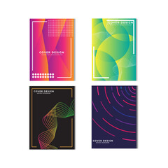 Abstract colorful cover design minimal geometric pattern gradient vector eps10