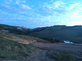 mountains with agricultural dam