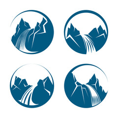 Waterfall icons set © vectortatu