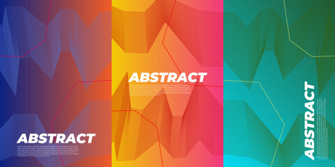 Futuristic covers set. Shapes overlap. Material design backgrounds. Eps10 layered vector.