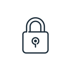 Padlock icon isolated on a white background.  Padlock, security, and Protection symbol for web and mobile apps.