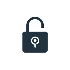Open padlock icon in trendy flat style isolated on white background.  padlock, security and access symbol for web and mobile apps.