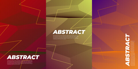 Futuristic covers set. Shapes overlap. Material design backgrounds. Eps10 layered vector.