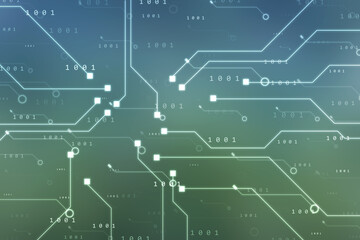 Abstract futuristic circuit board Illustration, Circuit board with various technology elements. Circuit board pattern for digital abstract technology background