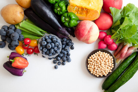 野菜や果物の俯瞰イメージ