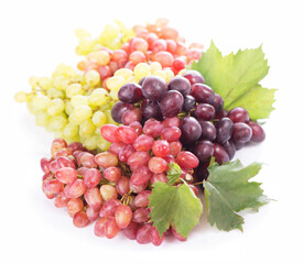 Red and white table grapes, wine grapes.