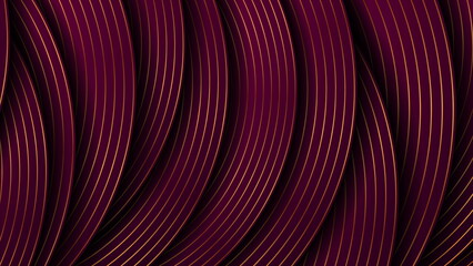 Purple and golden waves abstract luxury background