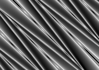 Obraz premium Dark grey neon smooth glossy stripes abstract background. Vector design