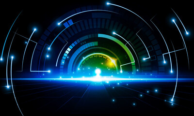 Abstract Door open Light of idea background Hitech communication concept innovation background vector design.