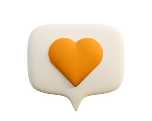 3d like symbol in message bubble. Social media icon concept. Realistic 3d high quality render