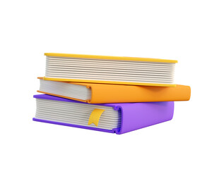3d books stack. Education, learning, studying and information concept. Realistic 3d high quality render isolated 