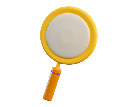 3d magnifying glass. Concept of business idea, education or search element. 3d high quality render isolated